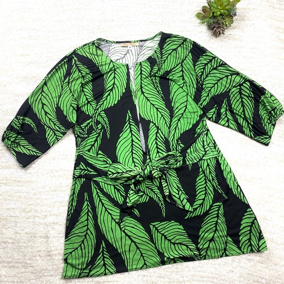 Mara Hoffman Tops - Mara Hoffman Silk Leaf Print Swim Tunic Sz M